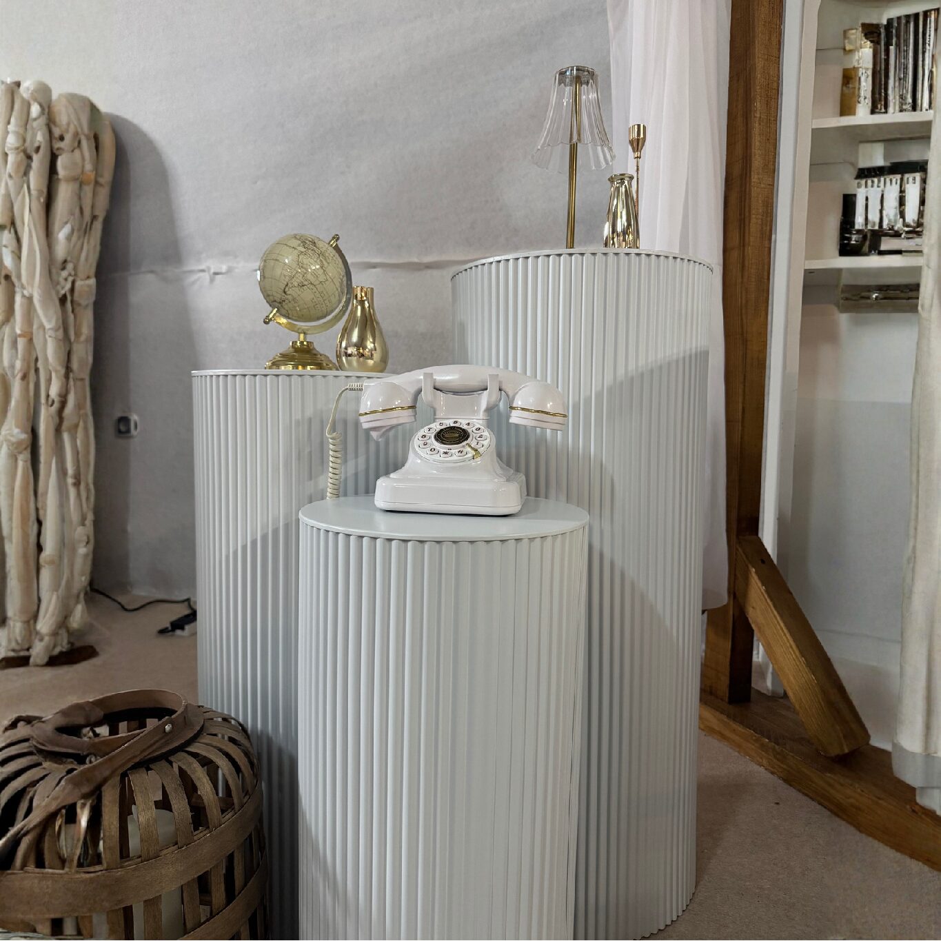 Ensemble de Présentoirs Cylindriques en Fer - Set de 3