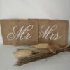 Duo pancartes jute Mr&Mrs