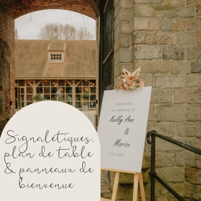 Signalétiques, plan de table & panneaux de bienvenue