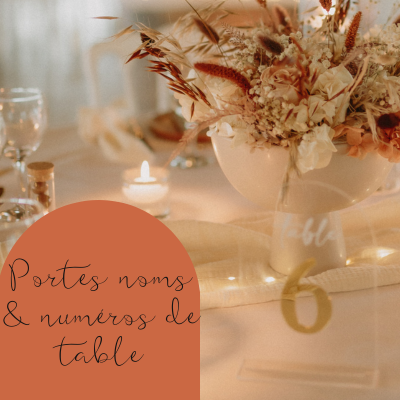 N° de table et porte nom